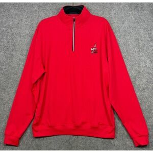 Nation Golf Co 1/4 Zip Pullover Mens L Red 63rd Pow Wow Indian Wells Long Sleeve